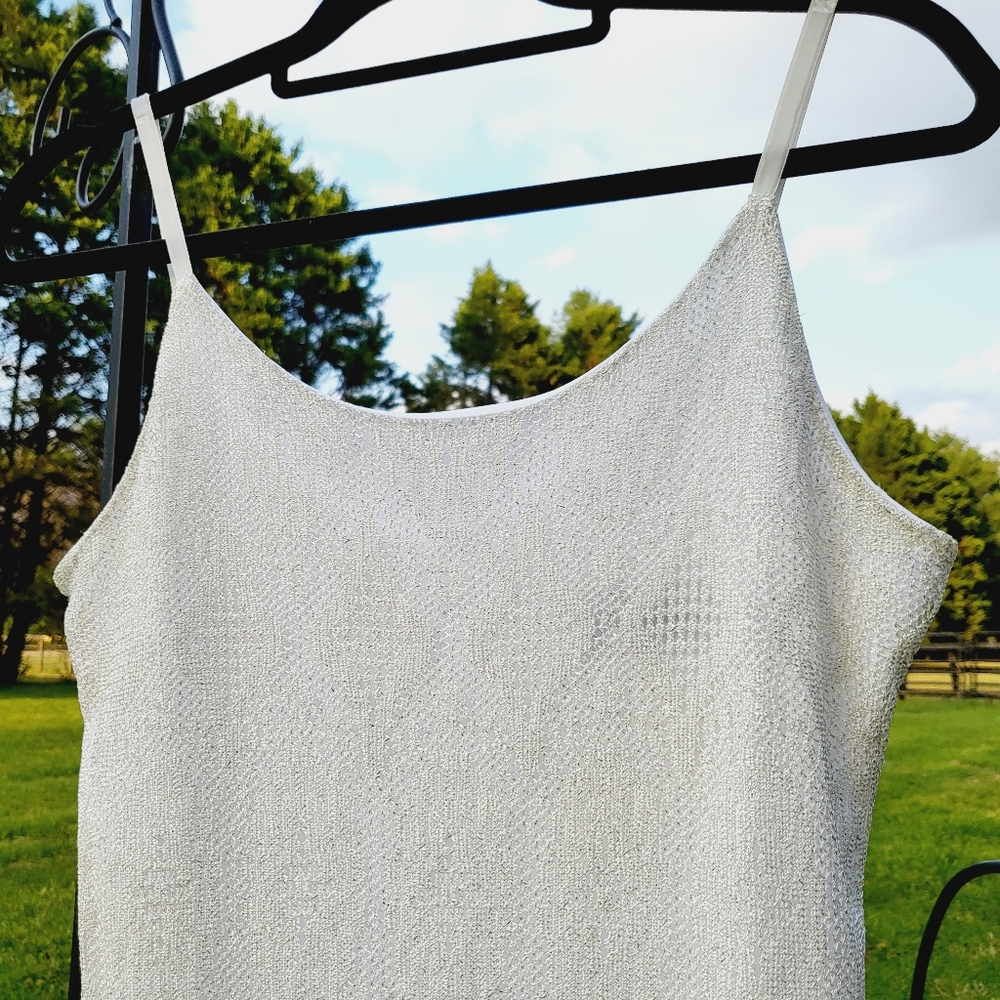 White Lace Fringe Slip Dress - Women's Summer Maxi - Picture 4 of 7